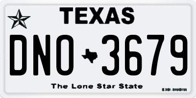 TX license plate DNO3679