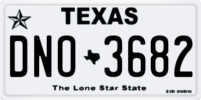 TX license plate DNO3682
