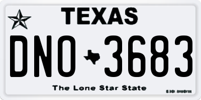 TX license plate DNO3683
