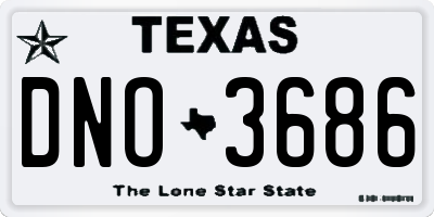 TX license plate DNO3686