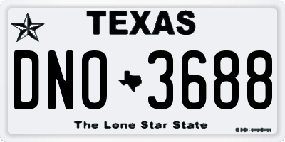 TX license plate DNO3688