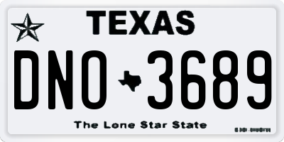 TX license plate DNO3689