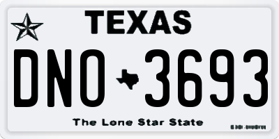 TX license plate DNO3693
