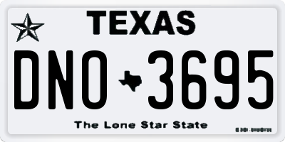 TX license plate DNO3695