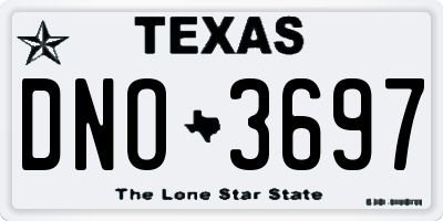 TX license plate DNO3697