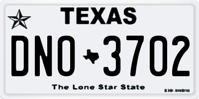 TX license plate DNO3702