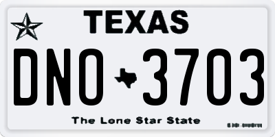 TX license plate DNO3703