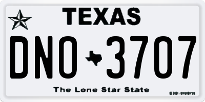 TX license plate DNO3707
