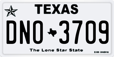 TX license plate DNO3709