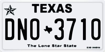 TX license plate DNO3710