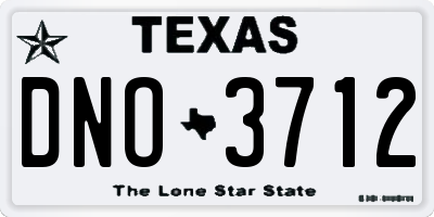 TX license plate DNO3712