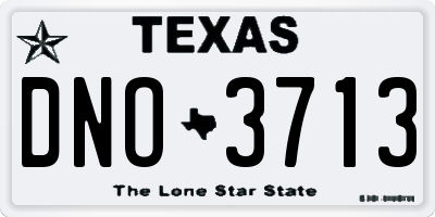 TX license plate DNO3713