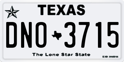 TX license plate DNO3715