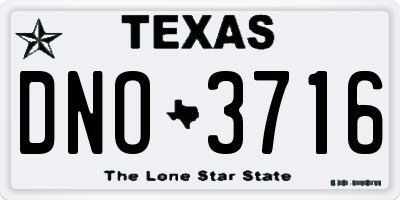 TX license plate DNO3716