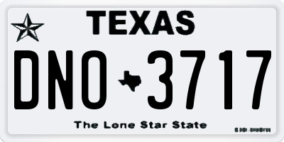 TX license plate DNO3717