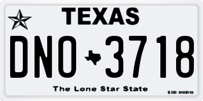 TX license plate DNO3718