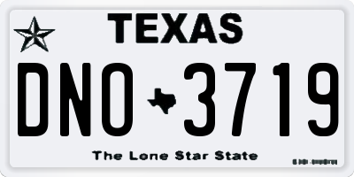TX license plate DNO3719