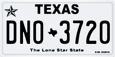 TX license plate DNO3720