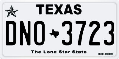 TX license plate DNO3723