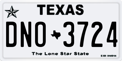 TX license plate DNO3724