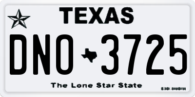 TX license plate DNO3725