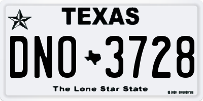 TX license plate DNO3728