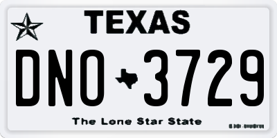 TX license plate DNO3729