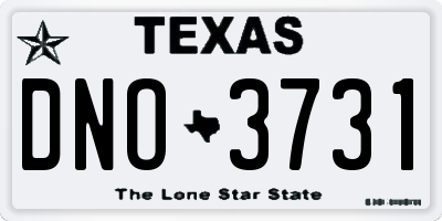 TX license plate DNO3731
