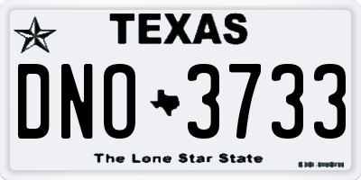 TX license plate DNO3733