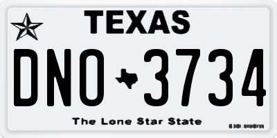 TX license plate DNO3734