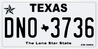 TX license plate DNO3736