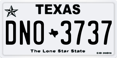 TX license plate DNO3737