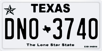 TX license plate DNO3740
