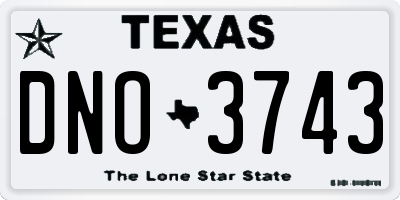 TX license plate DNO3743