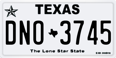 TX license plate DNO3745