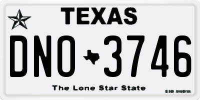 TX license plate DNO3746