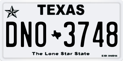 TX license plate DNO3748