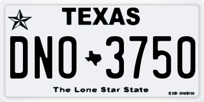 TX license plate DNO3750