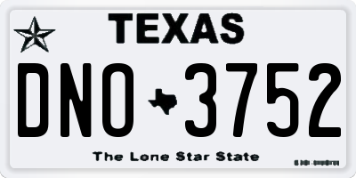 TX license plate DNO3752