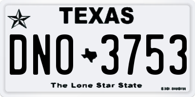 TX license plate DNO3753