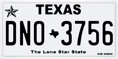 TX license plate DNO3756