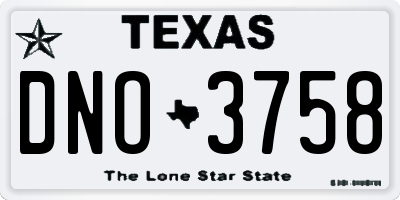 TX license plate DNO3758