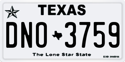 TX license plate DNO3759