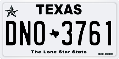 TX license plate DNO3761