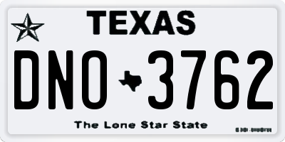 TX license plate DNO3762
