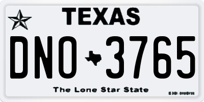 TX license plate DNO3765