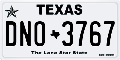 TX license plate DNO3767