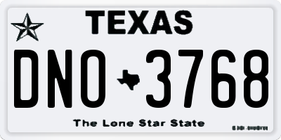 TX license plate DNO3768