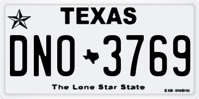 TX license plate DNO3769
