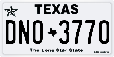 TX license plate DNO3770